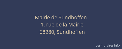 Mairie de Sundhoffen