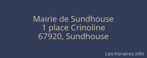 Mairie de Sundhouse