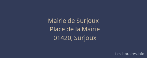 Mairie de Surjoux