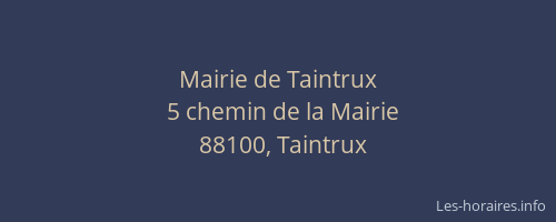 Mairie de Taintrux