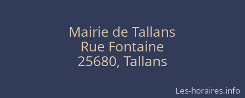 Mairie de Tallans