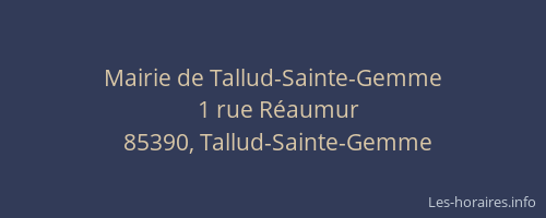 Mairie de Tallud-Sainte-Gemme