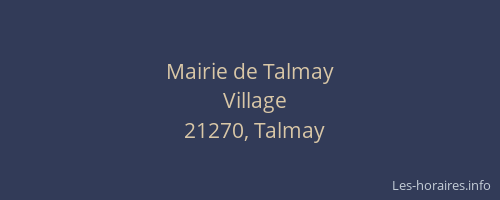 Mairie de Talmay