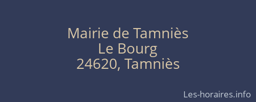 Mairie de Tamniès