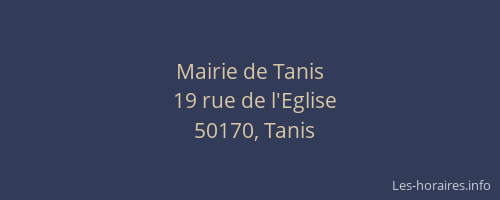 Mairie de Tanis