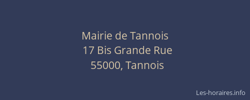Mairie de Tannois