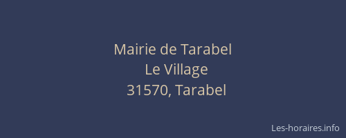 Mairie de Tarabel