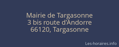 Mairie de Targasonne