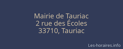 Mairie de Tauriac