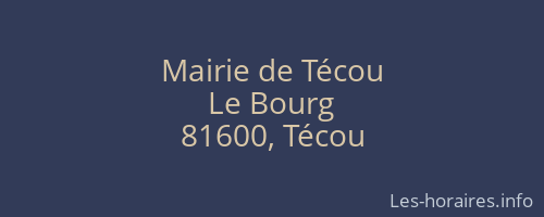 Mairie de Técou