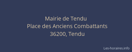Mairie de Tendu