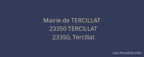 Mairie de TERCILLAT