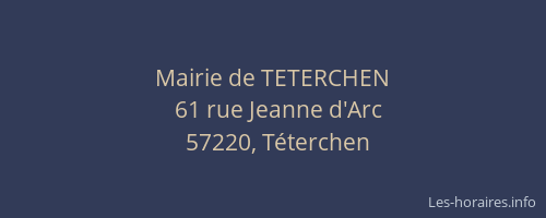 Mairie de TETERCHEN