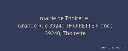mairie de Thoirette