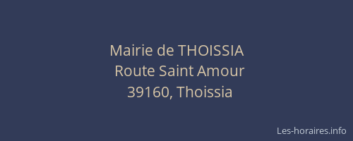 Mairie de THOISSIA