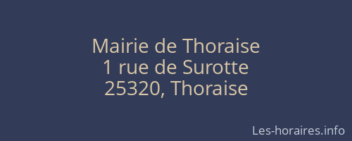 Mairie de Thoraise