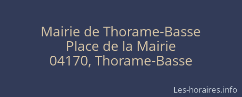 Mairie de Thorame-Basse