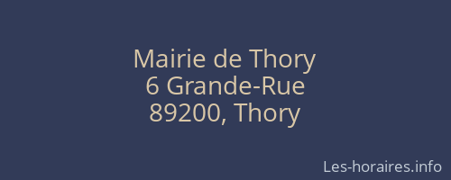 Mairie de Thory
