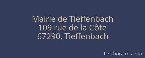 Mairie de Tieffenbach