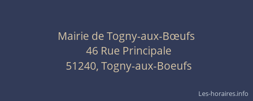 Mairie de Togny-aux-Bœufs