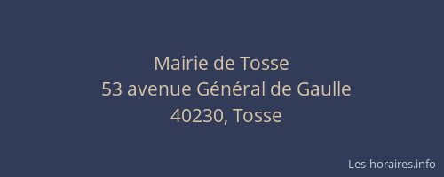 Mairie de Tosse