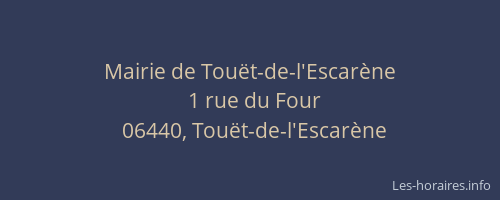 Mairie de Touët-de-l'Escarène