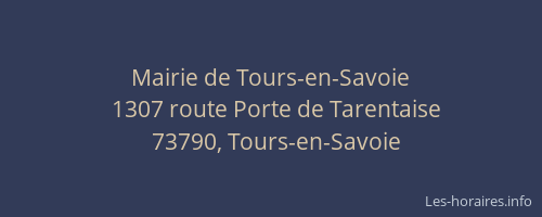 Mairie de Tours-en-Savoie