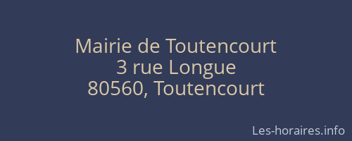 Mairie de Toutencourt