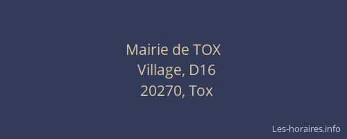 Mairie de TOX