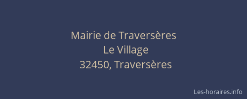 Mairie de Travers&egrave;res