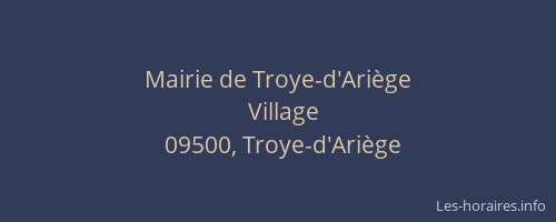 Mairie de Troye-d'Ariège
