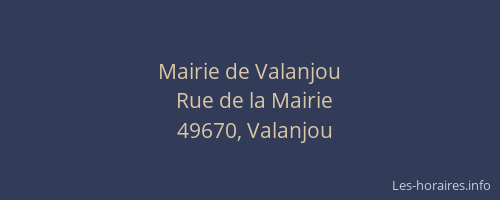 Mairie de Valanjou