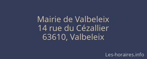Mairie de Valbeleix