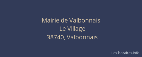 Mairie de Valbonnais