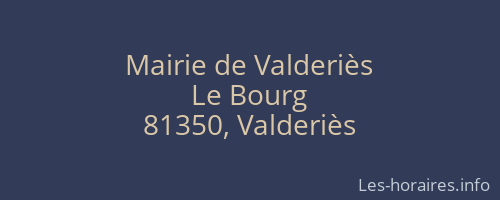 Mairie de Valderiès