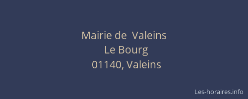 Mairie de  Valeins