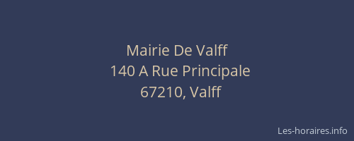 Mairie De Valff
