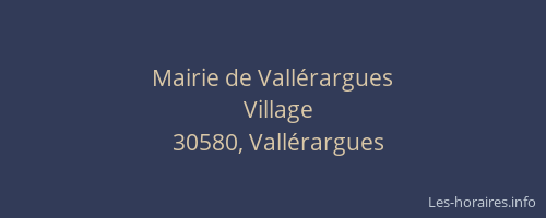 Mairie de Vall&eacute;rargues