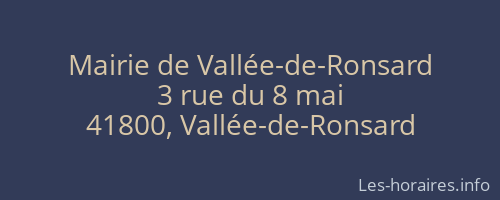 Mairie de Vallée-de-Ronsard