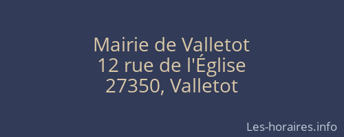 Mairie de Valletot