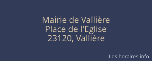 Mairie de Vallière