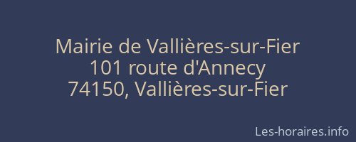 Mairie de Vallières-sur-Fier