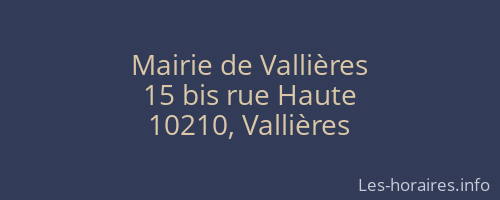 Mairie de Vallières