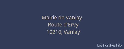 Mairie de Vanlay