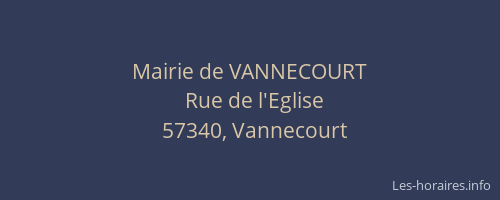 Mairie de VANNECOURT