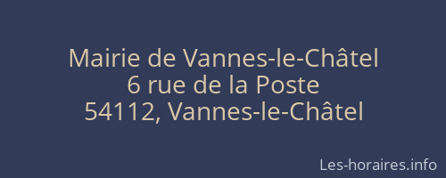 Mairie de Vannes-le-Châtel