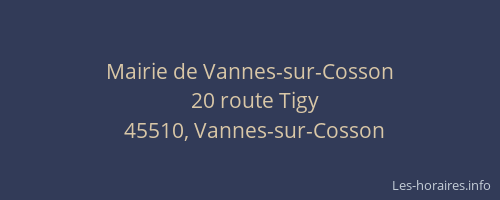Mairie de Vannes-sur-Cosson