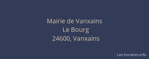 Mairie de Vanxains