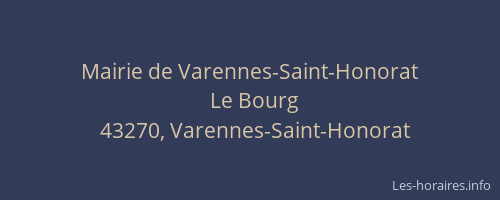 Mairie de Varennes-Saint-Honorat