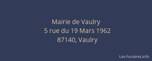Mairie de Vaulry